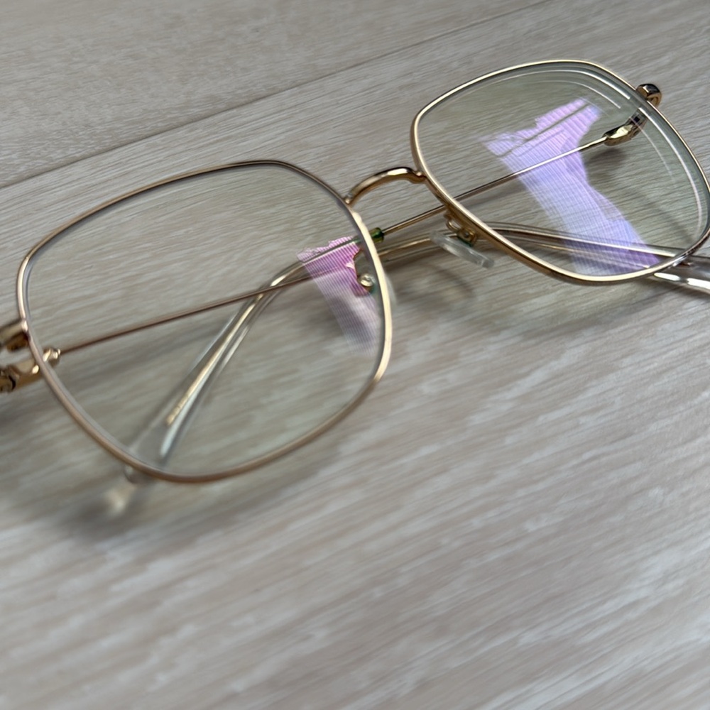 Gold Metal Oversized Women’s Glasses with Black Case - Picture 6 of 10